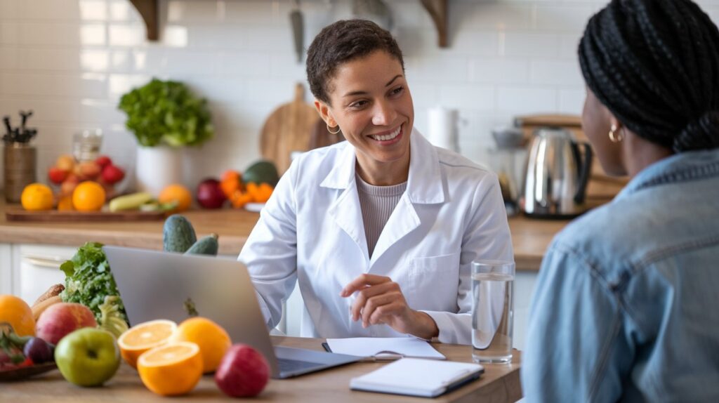 nutritionist giving a consult